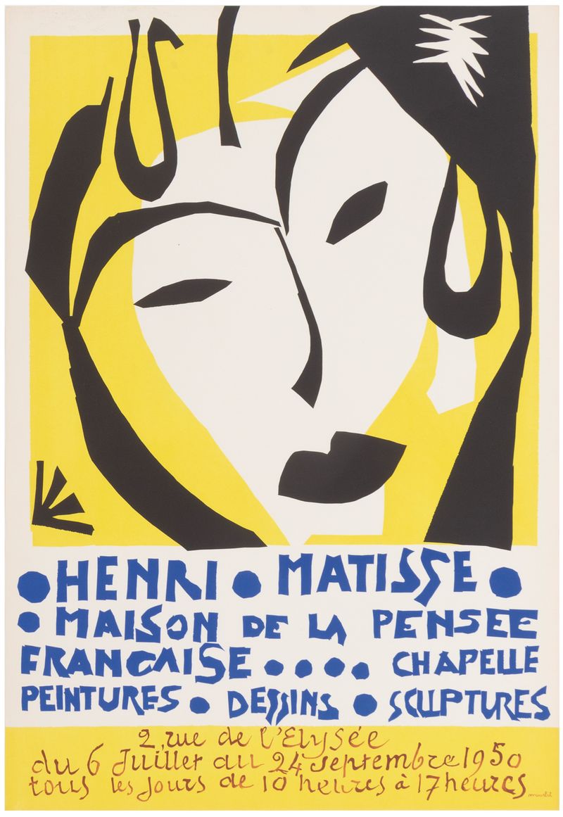 Henri Matisse, Gemälde, Zeichnungen, Skulpturen, Maison de la Pensée Française, Paris 1950, Foto-Farblithografie © VG Bild-Kunst, Bonn 2021